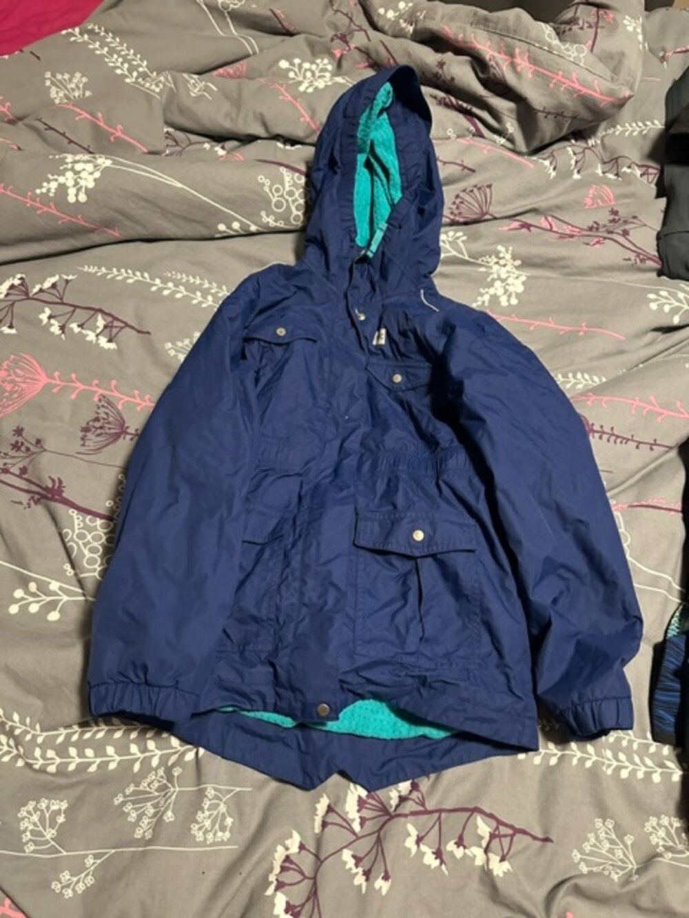 MEC Fleece lined rain jacket girls size 10